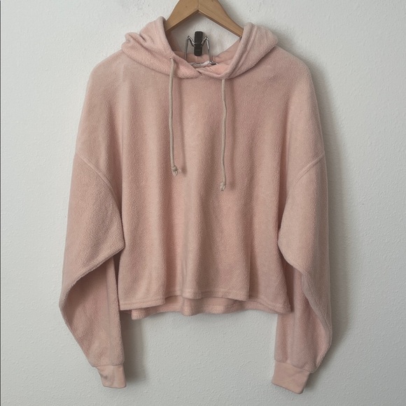 Double Zero Tops - Double Zero Light Pink Soft Oversized Hoodie